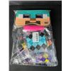 Image 7 : 24pcs Minecraft/Pixel-Theme Party Supply Set - Includes Masks, 37" Large Inflatable Swords, & Pump