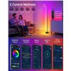 Image 5 : 57" LED RGB Color-Changing Floor Lamp w/ Smart App & Remote Control, Music Sync, Dimmable - New!