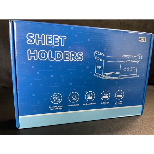 Locking Bed Sheet Holder Set - Keeps Bed Sheets Tight/Secure; Easy to Install - New!