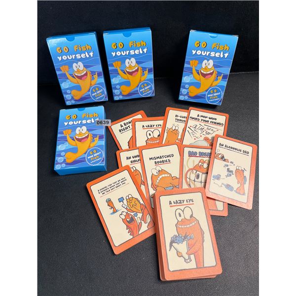 4 Sets of "Go F*ck Yourself* Go-Fish Style Funny Adult Card Games - New