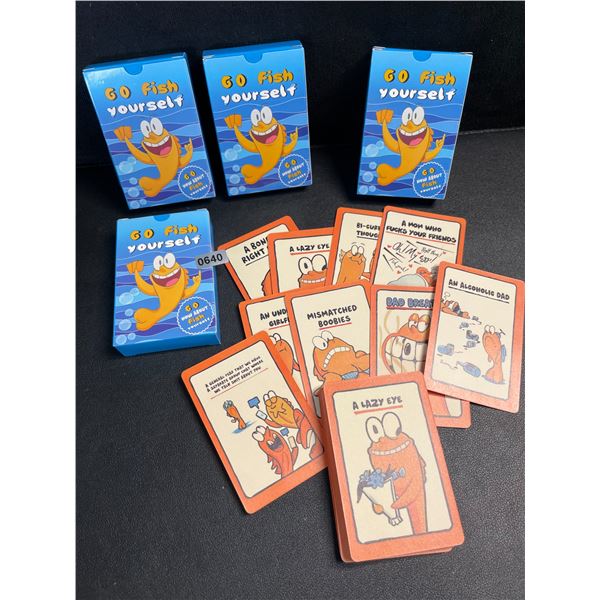 4 Sets of "Go F*ck Yourself* Go-Fish Style Funny Adult Card Games - New