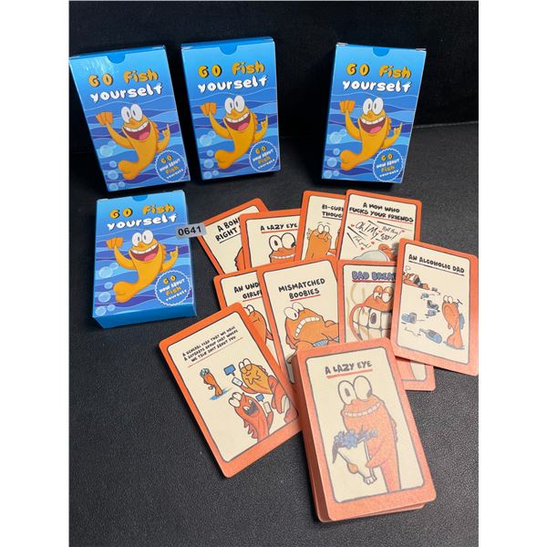 4 Sets of "Go F*ck Yourself* Go-Fish Style Funny Adult Card Games - New