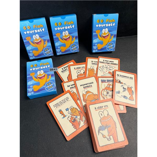 4 Sets of "Go F*ck Yourself* Go-Fish Style Funny Adult Card Games - New