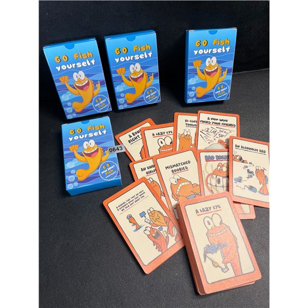 4 Sets of "Go F*ck Yourself* Go-Fish Style Funny Adult Card Games - New