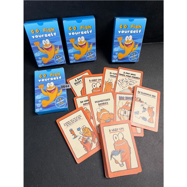 4 Sets of "Go F*ck Yourself* Go-Fish Style Funny Adult Card Games - New