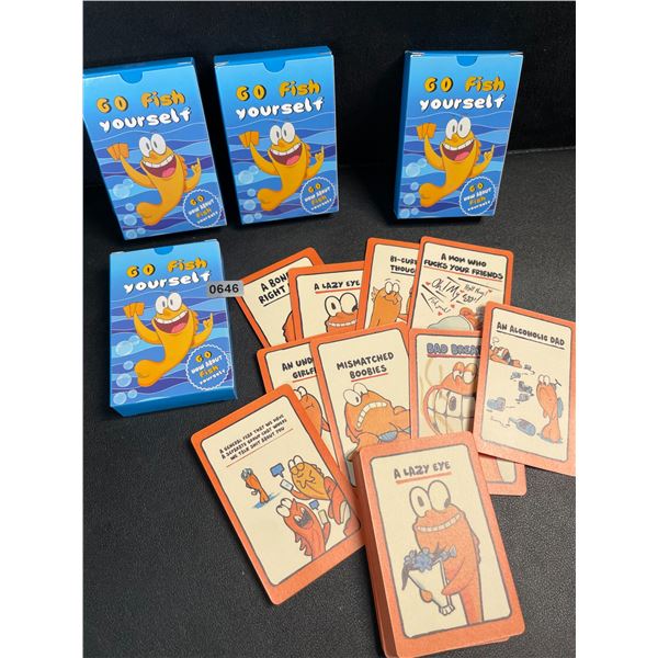 4 Sets of "Go F*ck Yourself* Go-Fish Style Funny Adult Card Games - New