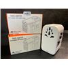 Image 1 : Lot of 2 Travel Adapters with Variable Voltage, USB-C+USB-A Ports - Brand New