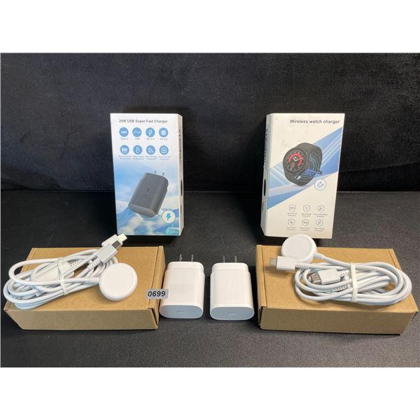 2 25W Fast-Charge Watch & Phone Charging Sets; Charges Watch & USB-C Phones at Same Time!