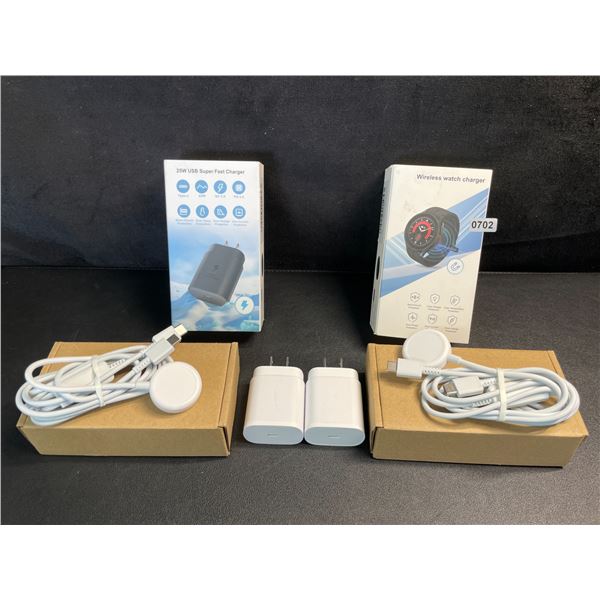 2 25W Fast-Charge Watch & Phone Charging Sets; Charges Watch & USB-C Phones at Same Time!