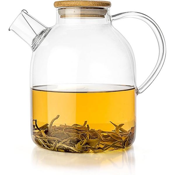 Tealyra Glass Stove-Top Kettle/Teapot (60oz) Glass Pitcher For Tea/Juice (Hot or Cold) - Brand New