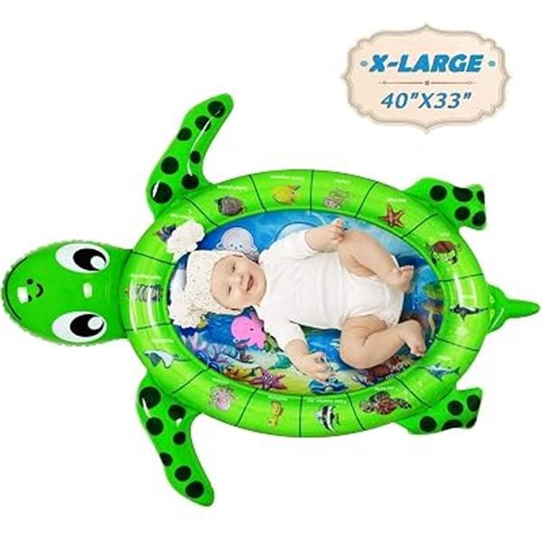 Infinno Tummy Time Baby Mat; Premium Baby Water Play Turtle Mat (X-Large) 40" x 33" - New