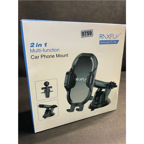 Multi-Function 2-in-1 Car Phone Mount - Mount on Dash, Vent, or Windshield - New