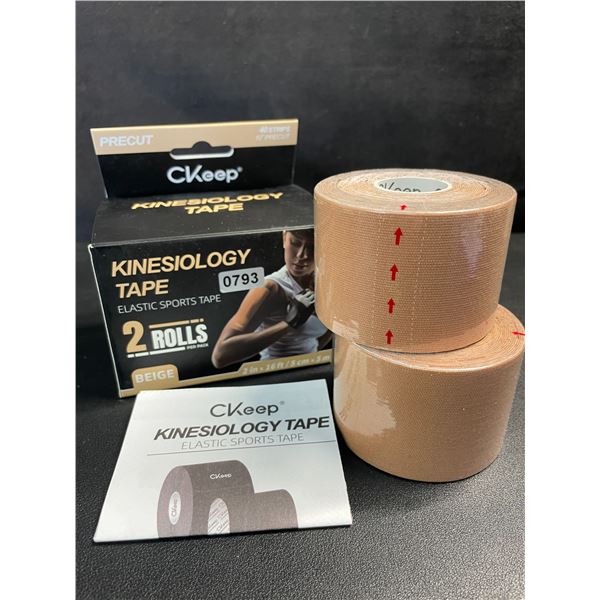Ckeep 2-Pack of Kinesiology Tape/Elastic Sports Tape (Beige) 2" x 16FT Per Roll - New
