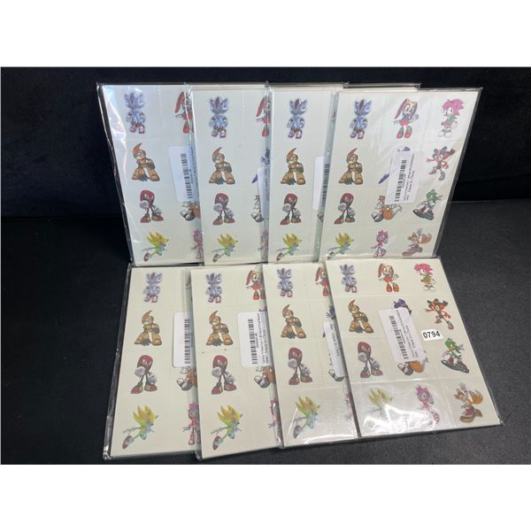 8 Packs of Sonic & Friends Temporary Tattoos (15 Sheets Per Pack) - New