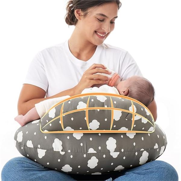 Momcozy Nursing Pillow (for 0-12m) w/ Removable Cotton Cover, Wider Surface Pillow for More Supportr