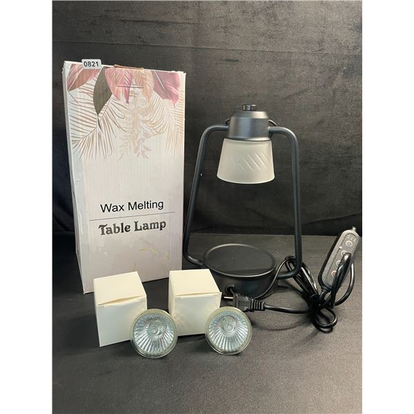 Electric Candle Warmer Lamp/Wax Melting Table Lamp (Black) for Jar Candles; 2x Bulbs Included - New