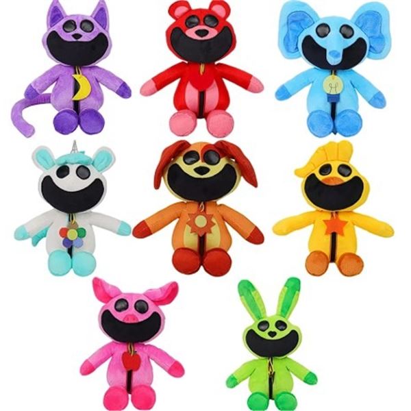 8-Pack of 12" Smiling Critters Plush Toys/Stuffed Animals - Multi-Color - New Sealed