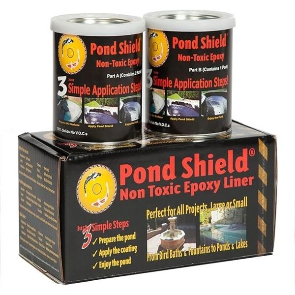 Pond Shield Non-Toxic Epoxy Resin Kit (1.5Qt) Black; Great for Ponds/Aquariums/Birdbaths etc. New