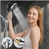 Image 12 : High-Pressure Handheld Shower Head with 9 Spray Settings; Filtered Handheld Shower Head - New