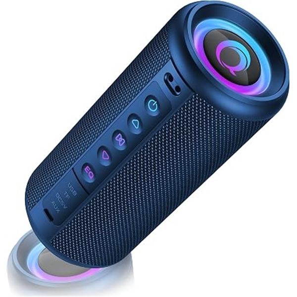 M17 Waterproof Bluetooth Wireless Speaker (20W) Loud Stereo Sound, 20H Playtime, LED Lights - New!