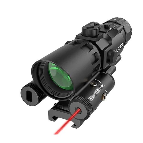 UUQ 4x32 Prism Rifle Scope with Red Laser - Tactical Optic Scope - Brand New!