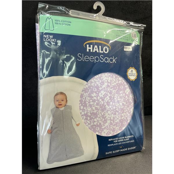 HALO Baby SleepSack Swaddle (Size L/G - Fits 12 to 18 Months) Purple Flower Design - Brand New!