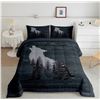 Image 3 : Rustic Wolf Comforter Set King Size with 2 Pillow Cases - Brand new