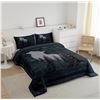 Image 4 : Rustic Wolf Comforter Set King Size with 2 Pillow Cases - Brand new
