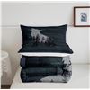 Image 5 : Rustic Wolf Comforter Set King Size with 2 Pillow Cases - Brand new