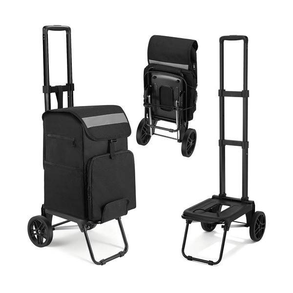 Housolution 2IN1 Rolling Foldable Shopping Cart and Hand Dolly with 300lb Capacity - New