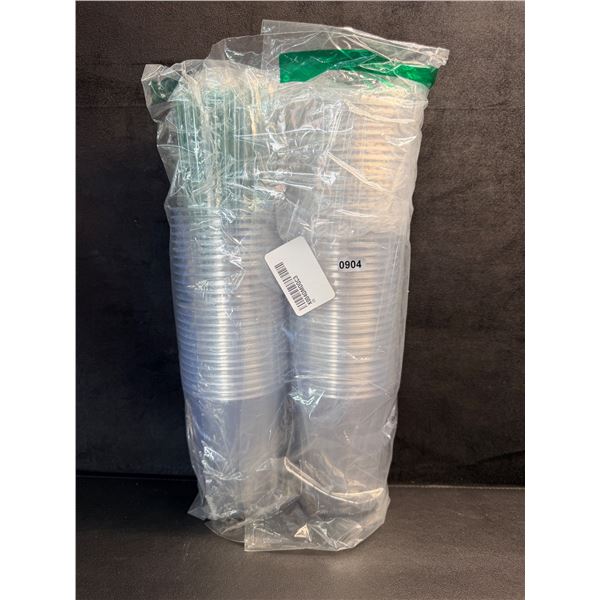 50-Pack of Plastic Cups with Plastic Lids and Plastic Straws! - New