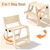 Image 2 : Convertible 2 IN 1 Children's Step Stool and Chair - New
