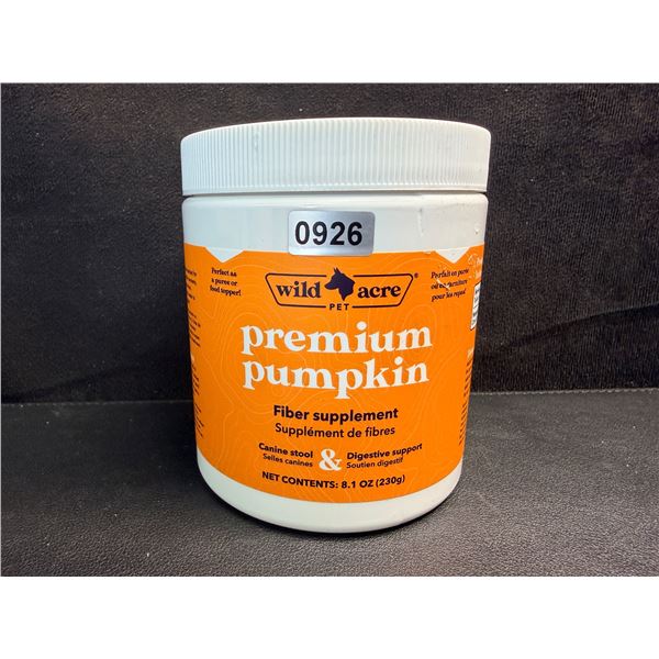 Wild Acre 230g Premium Pumpkin Fiber Supplement for Dogs - New