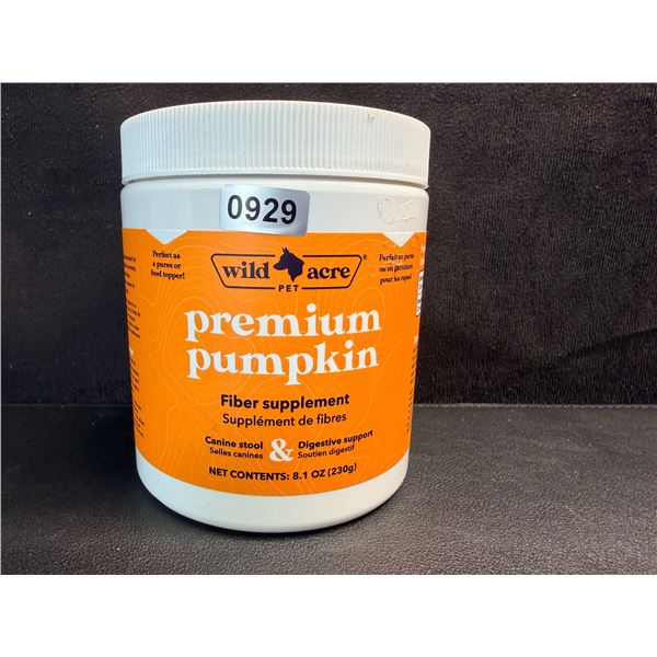 Wild Acre 230g Premium Pumpkin Fiber Supplement for Dogs - New