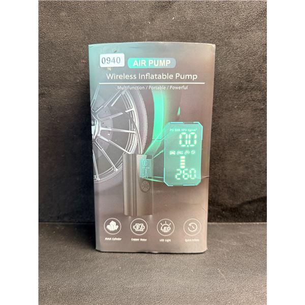 Wireless Rechargeable Portable Vehicle Tire Inflator with Display - New