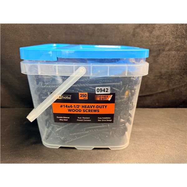 Tub of 250pcs #14x4-1/2" Heavy Duty Wood Screws with Included T30 Bit! - New