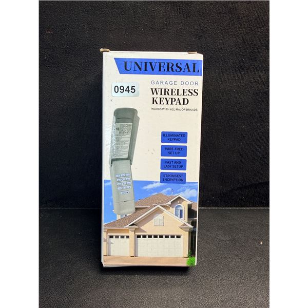 Universal Wireless Illuminated Garage Door Keypad - Wire Free Installation - New