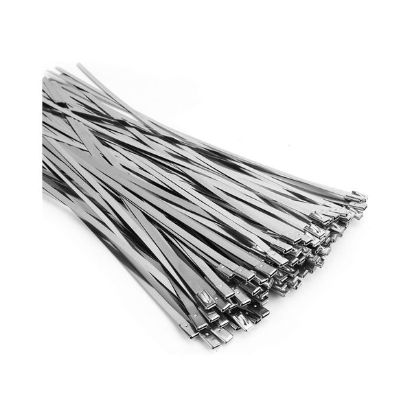300PCS 9.8INCH 304 Stainless Steel Self Locking Zip Ties - New