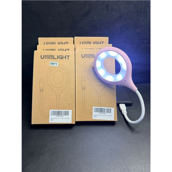 6PCS Individually Boxed Pink Smart USB Voice Light with Alternate Light Modes!  - New