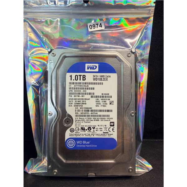 Western Digital Blue 1TB SATA 3.5" HDD - Formatted Ready to Use!