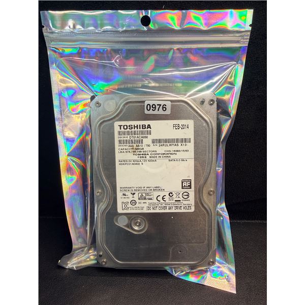 Toshiba 500GB 3.5" SATA HDD - Formatted Ready to Use!