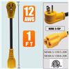 Image 4 : 3PCS 1FT 15AMP Household to 20AMP RV Adapter Cables - New