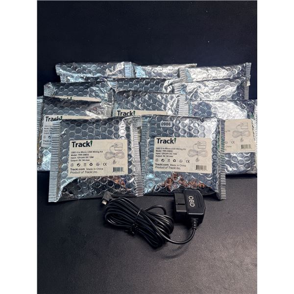 11PCS Tracki OBD II to Micro USB Wiring Kits - New