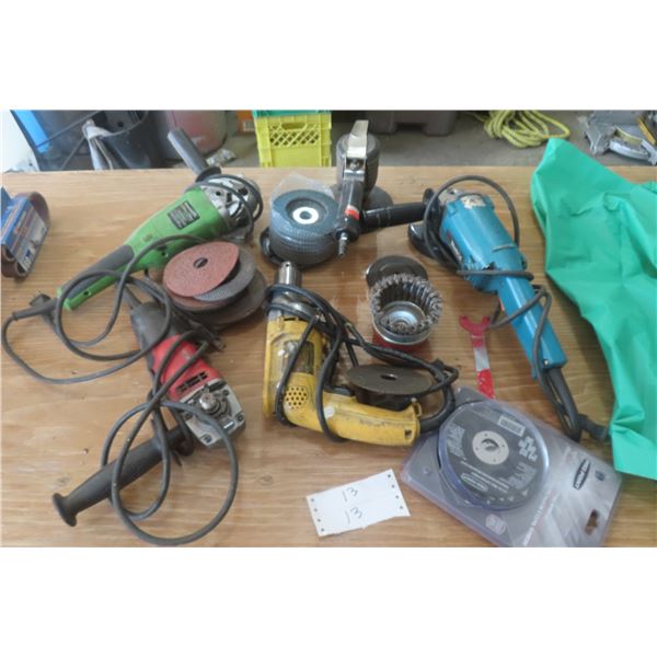 Makita Angle Grinder and Dewalt Drill Set