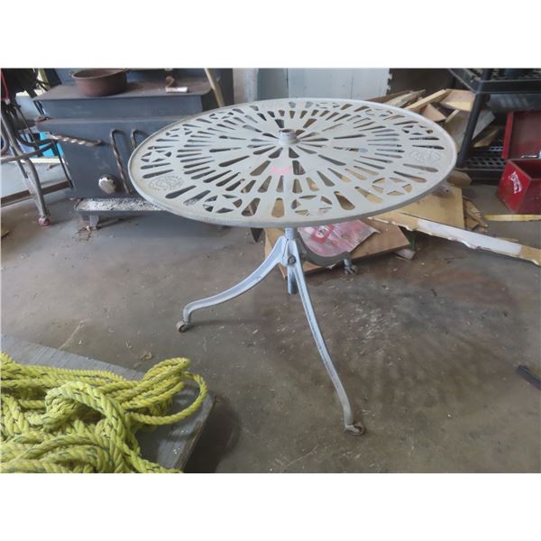Antique Cast Table, 30" Diameter