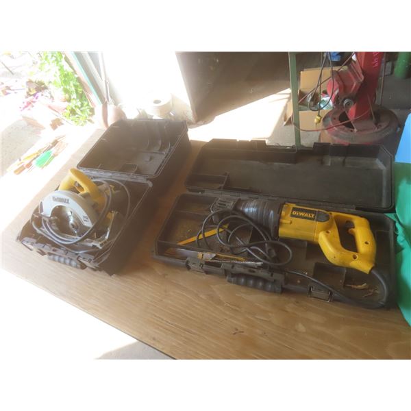 2 Dewalt Power Tools: Reciprocating Saw and Circular Saw