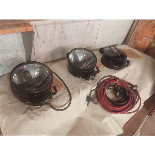 3 Propane Lights with Regulator Hose