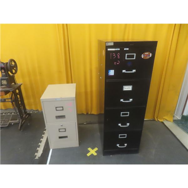 2 Metal Filing Cabinets, 4-Drawer and 2-Drawer
