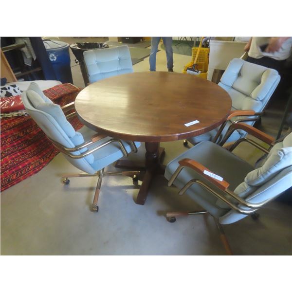 Kitchen Table and 4 Chairs, 42" Diameter