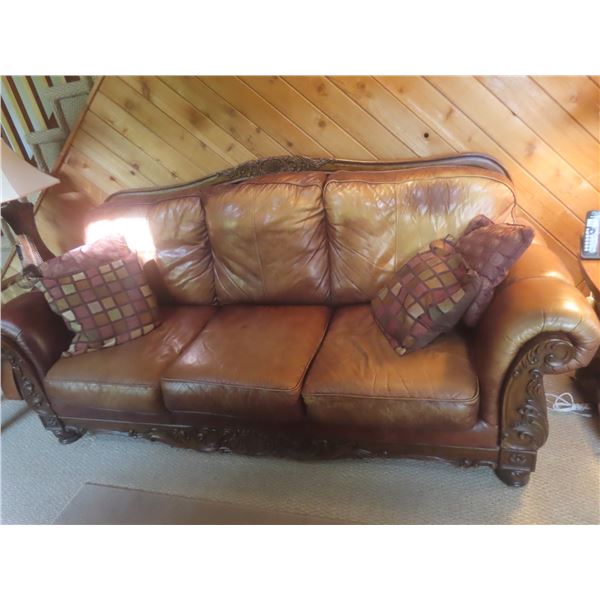 Leather Sofa and Loveseat Set